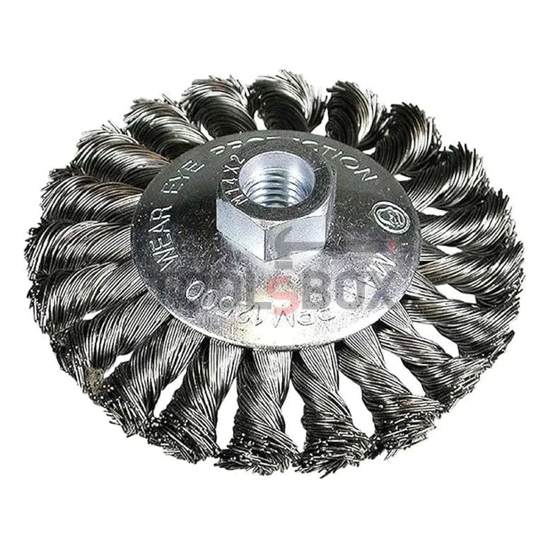 Wire brush disc conical - steel twisted wire Hitachi 751317 for angle grinder