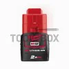 Milwaukee M12B2 battery, 12 V 2.0 Ah Li-ion