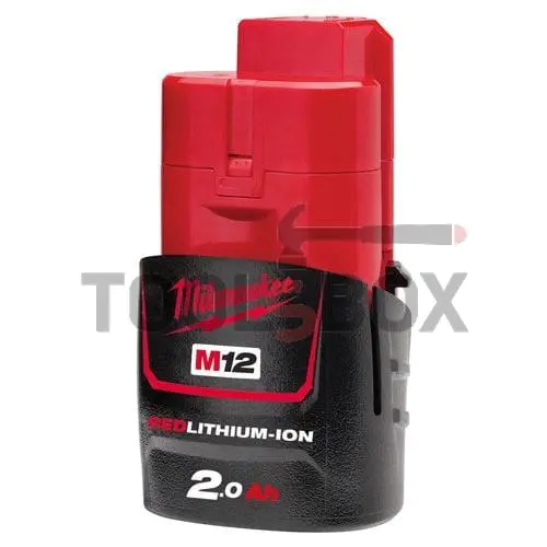 Milwaukee M12B2 battery, 12 V 2.0 Ah Li-ion