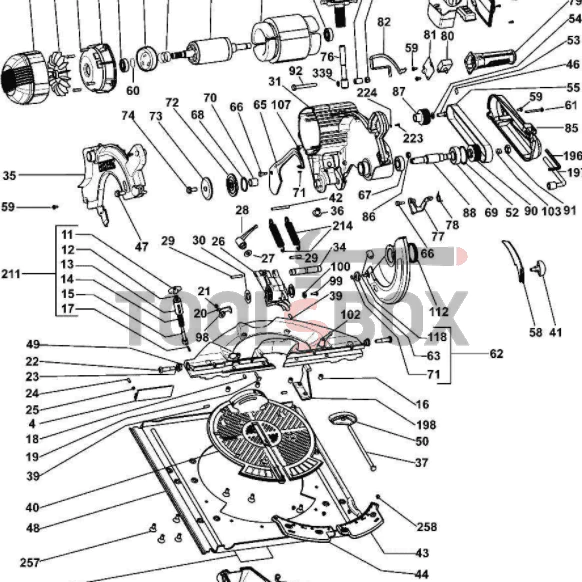 Motor cover for DeWALT table saw 861036-00