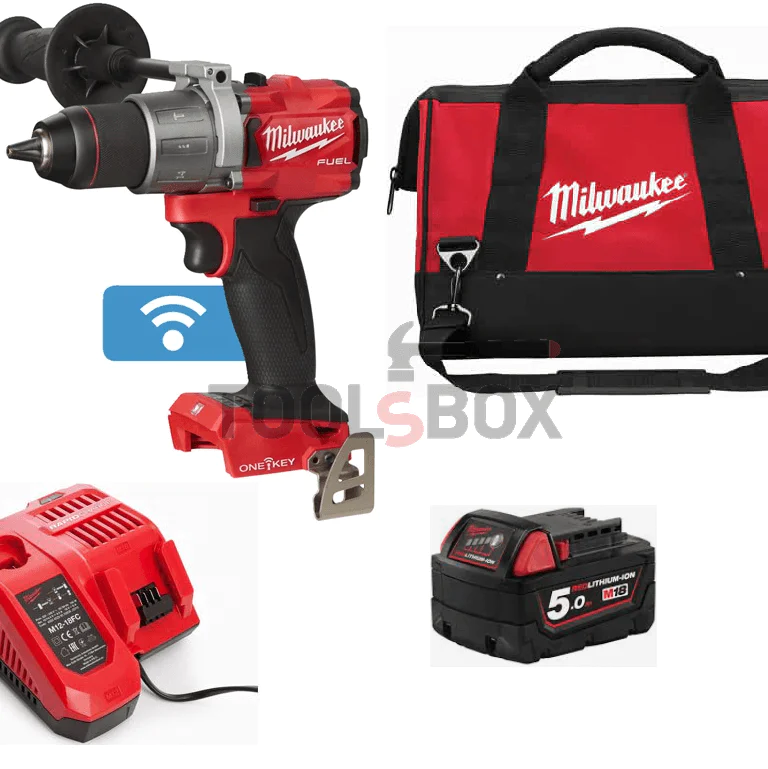 Безчетков Ударен Винтоверт Milwaukee M18ONEPD2-501X, 135 Nm, Комплект M18 FUEL™ ONE-KEY™