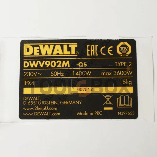 Sticker DeWALT for vacuum cleaner DWV902M / N397653