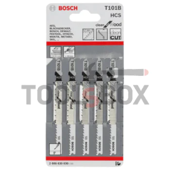 Нож за прободен трион Bosch T101B за дърво 5 броя 2608630030