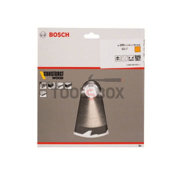 BOSCH wood saw blade f190 x 30 x 2,6 mm; 12 Construct Wood Z12 / 2608640633
