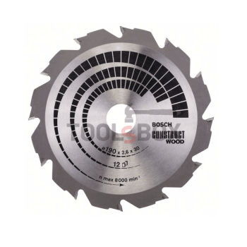 BOSCH wood saw blade f190 x 30 x 2,6 mm; 12 Construct Wood Z12 / 2608640633