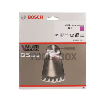 Циркулярен диск Bosch Ф160x20/16 x 2,4 mm; 42 Multi Material Z42 / 2608640503