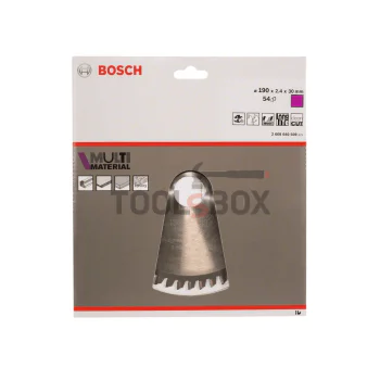 Bosch circular saw blade Ф190x30x2,4 mm; 54 Multi Material Z54 / 2608640509