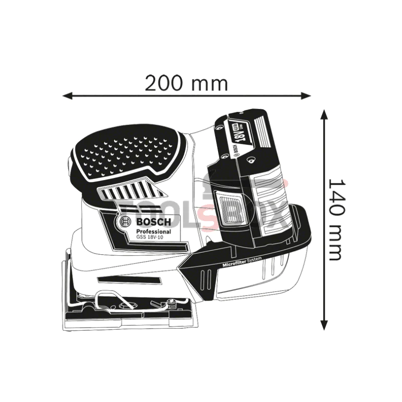 Акумулаторен виброшлайф BOSCH GSS 18V-10 (Само тяло) / 06019D0200