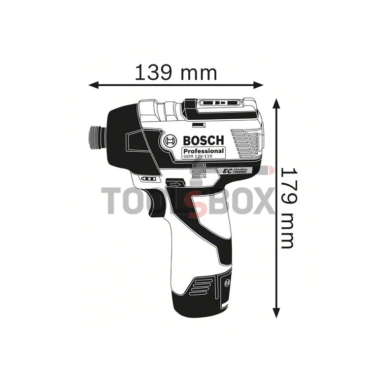 Cordless impact driver Bosch GDR 12V-110 Professional, 12V
