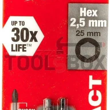 Milwaukee bits / bits 4932430893 / ShockWave Impact Duty Impact Hex 2.5mm x 25mm