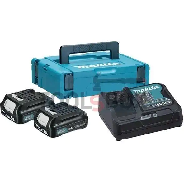 Makita battery and charger set 198657-7 , 2x2.0 Ah , charger DC10SA , Makpac case