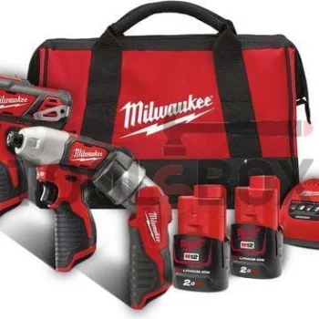 Комплект винтоверти и фенер Milwaukee M12 BPP3A-202B / M12™ POWERPACK 4933441225