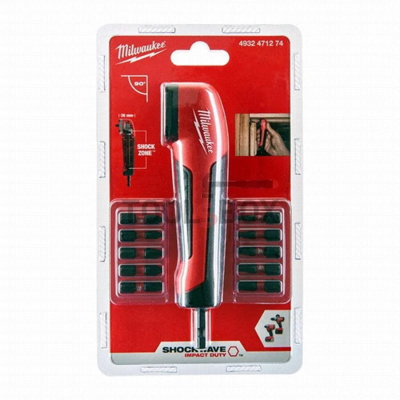 Milwaukee SHOCK ZONE TM Angle Bit Attachment, 11 pieces /36 mm, 90°/ 4932471274