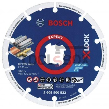 Диамантен диск за метал Bosch, X-LOCK ф125x22.23 мм / 2608900533