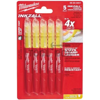 Комплект жълти маркери 5 броя Milwaukee / INKZALL 48223201