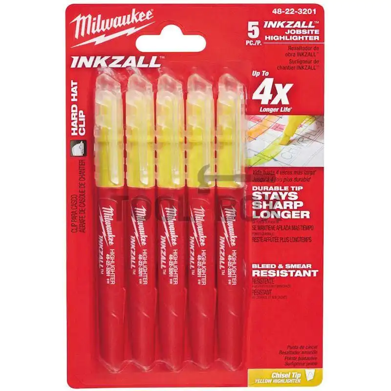 Set of 5 yellow markers Milwaukee / INKZALL 48223201