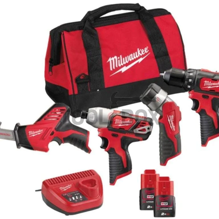 Milwaukee M12BPP4A-202B / M12TM POWERPACK Screwdriver, Zege and Flashlight Set 4933441240