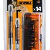 Screwdriver bits set DEWALT DT71502 with 2 magnetic extensions 14 pieces