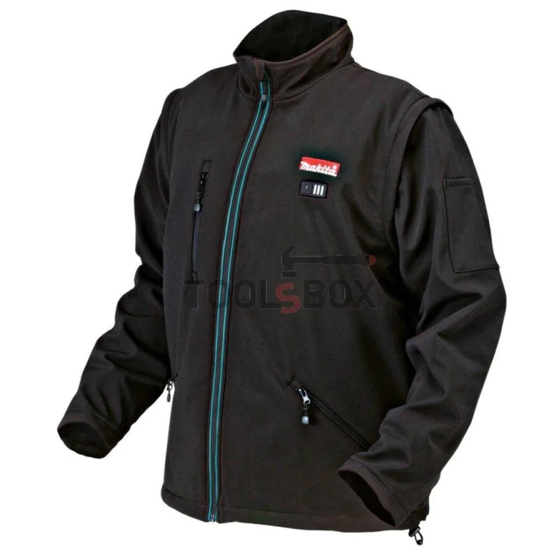Makita DCJ200ZL black winter work jacket with heating M, L, XL, XXL