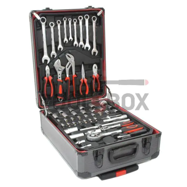 Gedore set with 399 parts in aluminium wheeled case