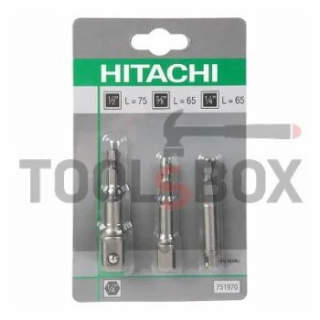 Адаптор за вложка квадрат - шестостен 1/4", 3/8", 1/2" HiKOKI - Hitachi 751970