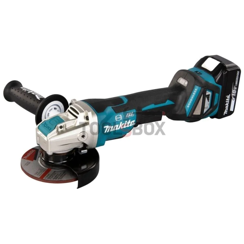 Cordless angle grinder Makita DGA519RTJ 18V, F125mm, 8500 rpm.