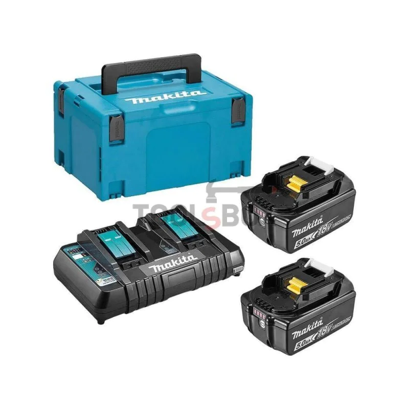 Makita Li-Ion LTX cordless kit with 2 BL1850B batteries, DC18RD charger and MAKPAC 3 case