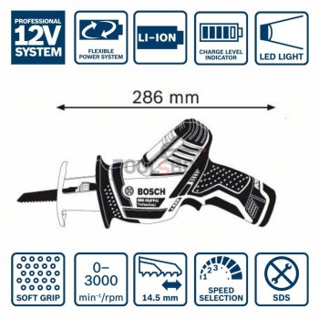 Акумулаторен саблен трион Bosch GSA 12V-14 Professional, 12V