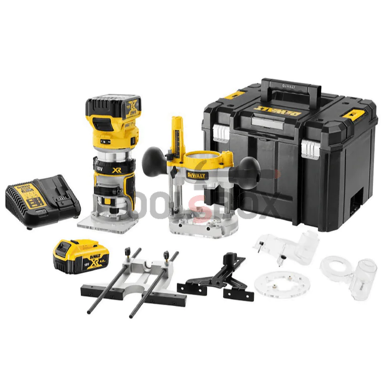 Оберфреза DeWALT DCW604P2 ръчна комбинирана 18 V, 16 000-25 500 об./мин, ф 6.35 мм