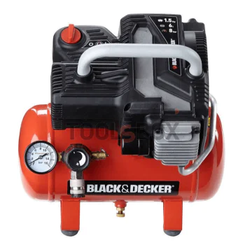 Безмаслен компресор за въздух 8 bar, Black & Decker BD195/6 NK, 6 л, 1.5 к. с., 230 V с електродвигател