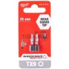 Impact bits Milwaukee SHOCKWAVE TM IMPACT DUTY, TX9, 25mm, 2pcs.