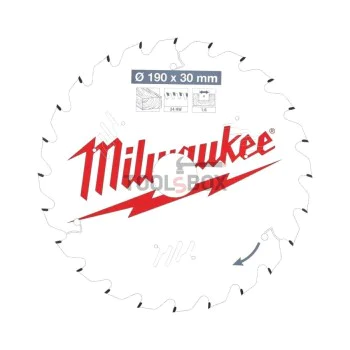 Циркулярен диск за дърво Milwaukee 4932479574, 190x30мм x 24/48 зъба, - 2 броя