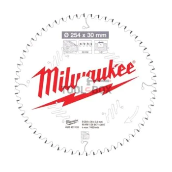 Циркулярен диск за дърво Milwaukee 4932479576, 254x30мм x 60/80 зъба, 2 броя