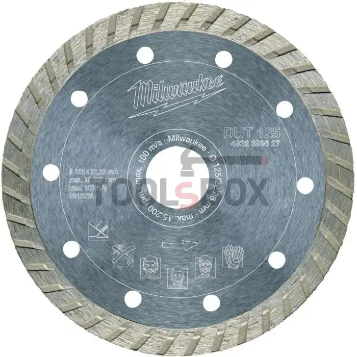 Milwaukee DUT 125 x 22.23 mm diamond stone cutting wheel