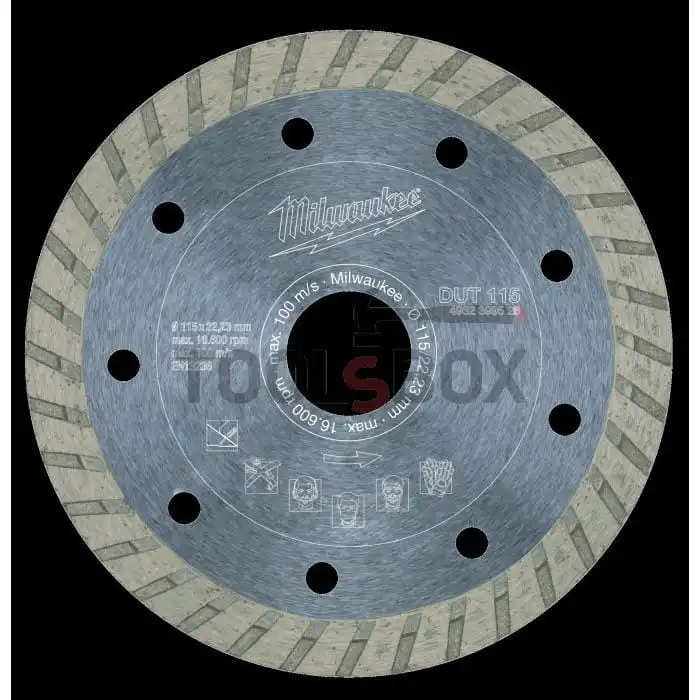 Milwaukee DUT 115 x 22.23 mm diamond stone cutting wheel