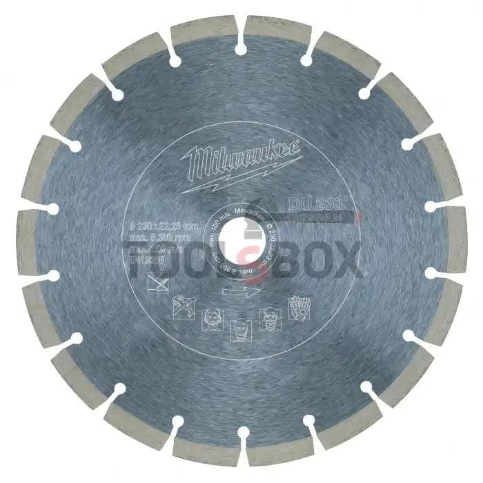 Milwaukee DU 230 x 22.23 mm Universal Diamond Cutting Wheel