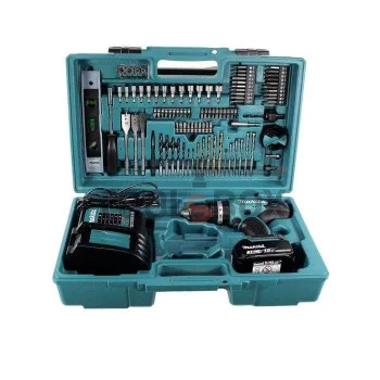 Комбинирана бормашина - винтоверт Makita DHP453FX12 18V и комплект от 101 броя аксесоари