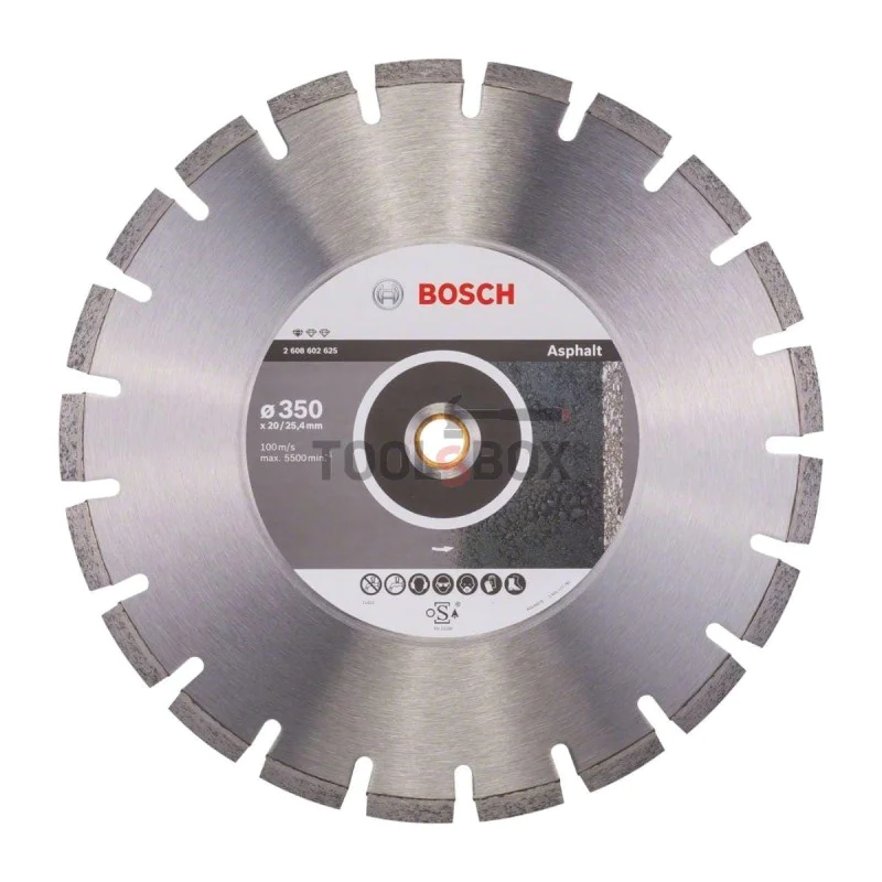 Diamond disc Bosch 2608602625 Standard for Asphalt 350x3.2x25.40mm