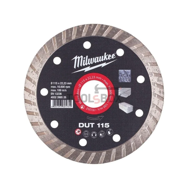 Milwaukee DUT 115x22,2mm Diamond Disc, 4932399526