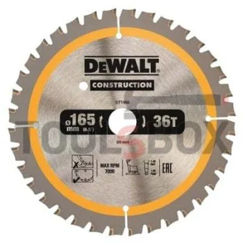 Диск метален за рязане на дърво ф 165х20х1.5 мм, z 36, DeWALT DT1950 HD