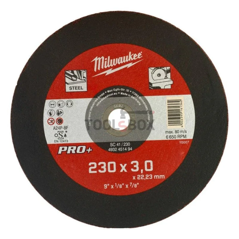 Metal disc 230x3mm Milwaukee 4932451494 PRO+