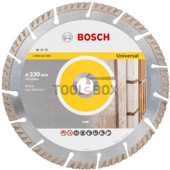 Диамантеният диск за сухо рязане ф 230х22.23 мм Bosch Standard for Universal 2608615066, 1бр