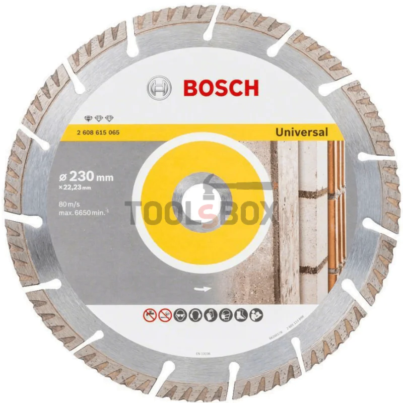 Диамантеният диск за сухо рязане ф 230х22.23 мм Bosch Standard for Universal 2608615066, 1бр