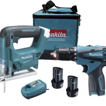 Акумулаторен комплект прободен трион JV100 + винтоверт DF330 Makita DK1475 , 10.8V