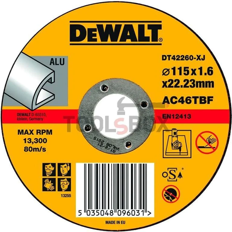 Carboflex disc for cutting aluminium DeWALT DT42260 ф115х1.6х22.2 mm