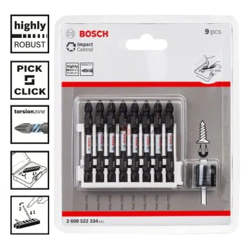 Двустранни битове Bosch 2608522334 Impact Control 65мм, 9 части
