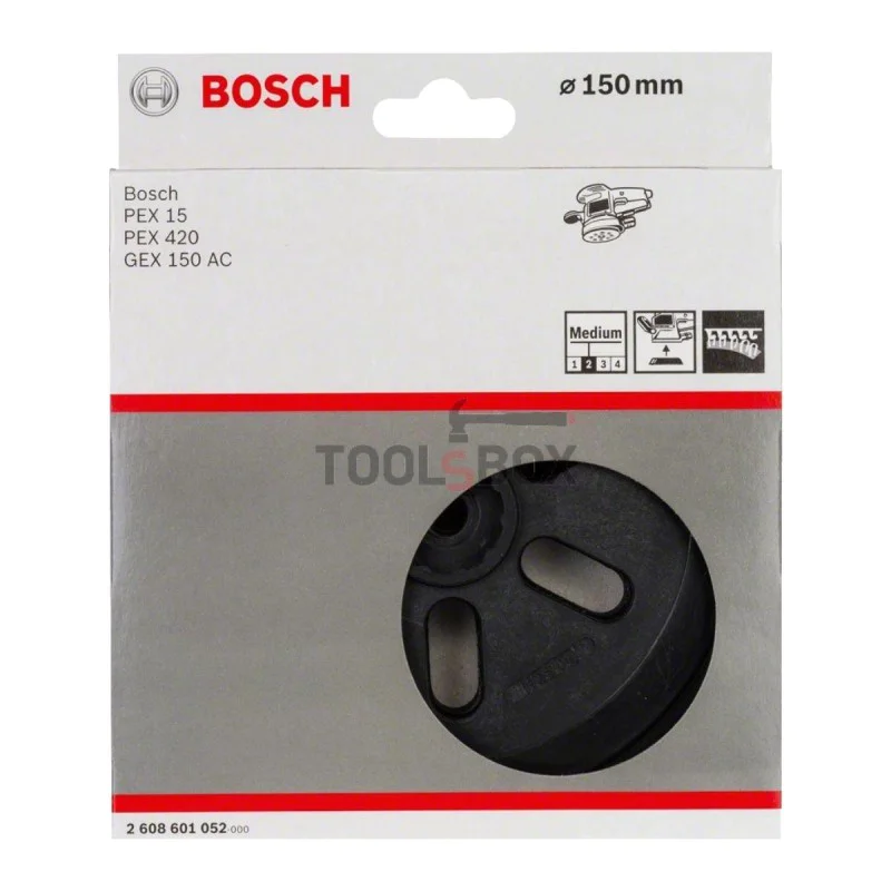 Rubber plate for grinding machine BOSCH 2608601052 (medium hardness) 150mm
