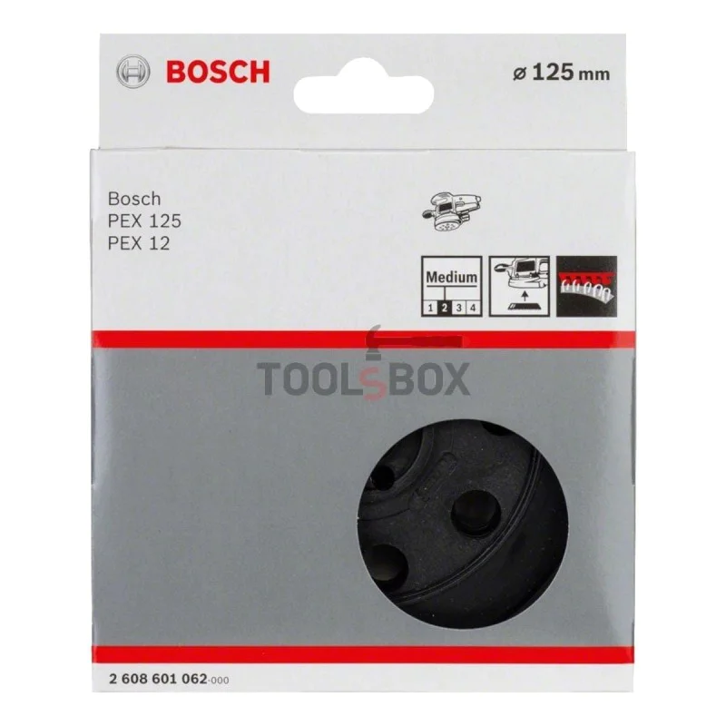 Rubber plate for grinding machine BOSCH 2608601062 (medium hardness) 125mm