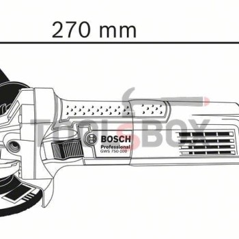 Ъглошлайф Bosch GWS 750 S Professional / 750 W , 125 mm, рег. на обороти / 3601C94002