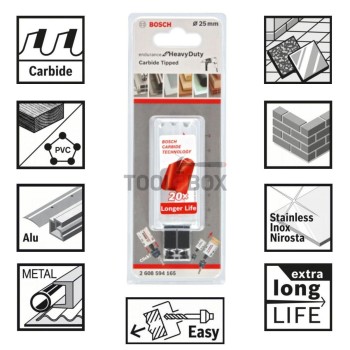 Карбидна Боркоронa BOSCH Endurance for Heavy Duty Carbide, 25x60мм